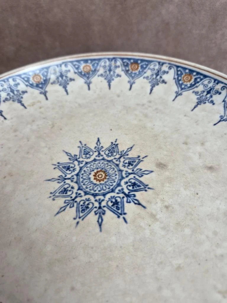 Compotier terre de fer Saint-amand model 6014 – blauw en goud oosterse decor – photo 3